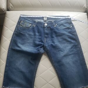 Men True Religion Blue Jean Shorts Size 40